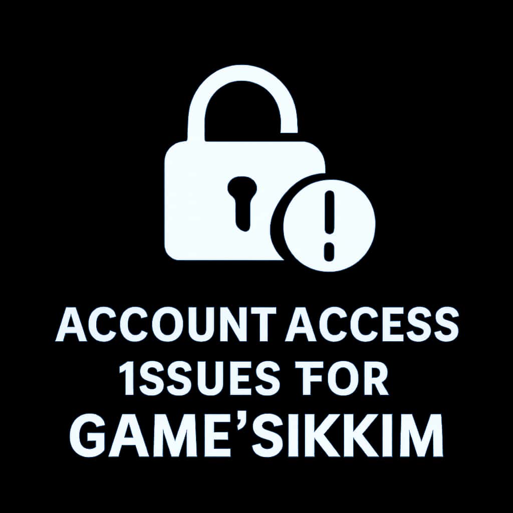 A square badge representing account access issues for Game Sikkim.