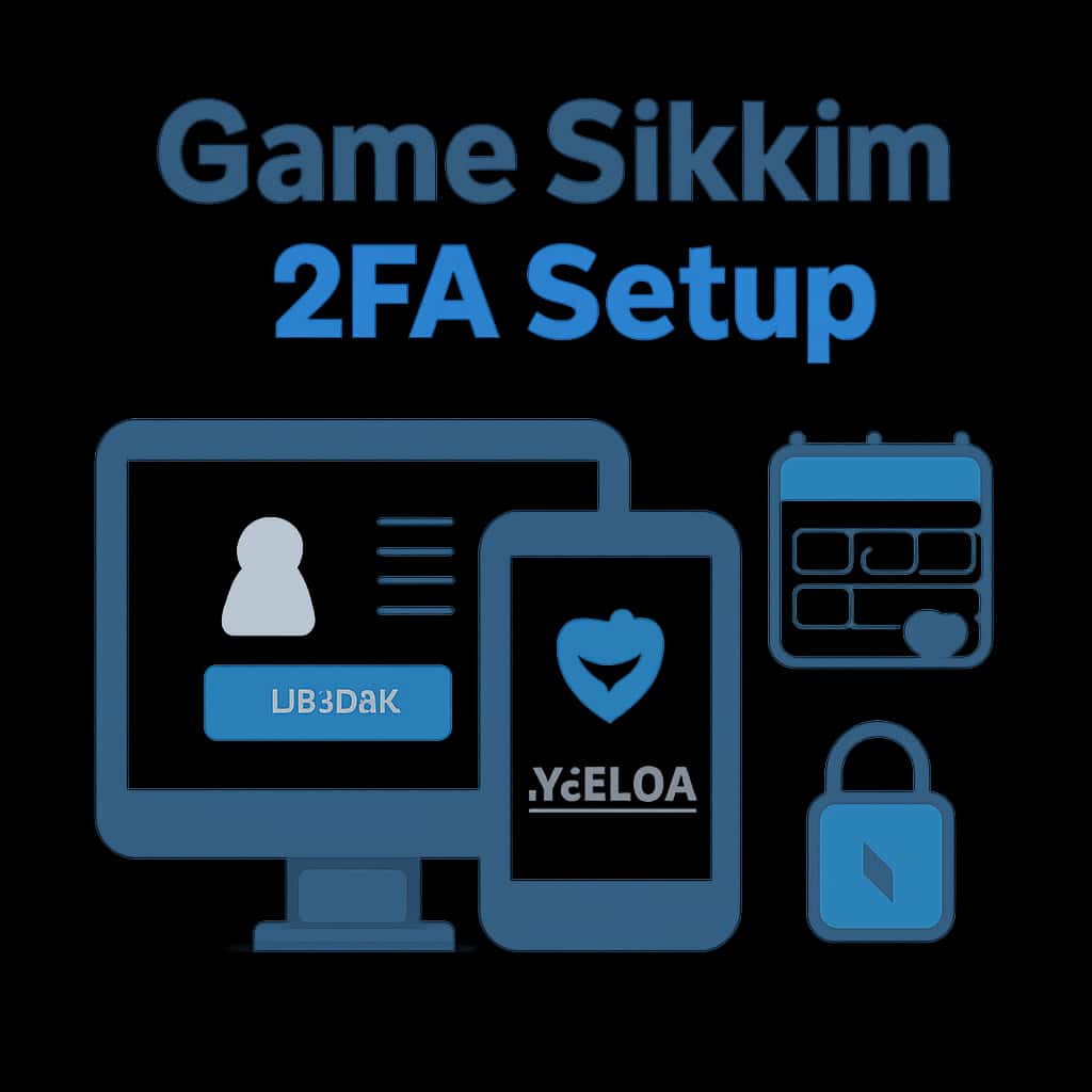 An educational diagram illustrating the steps for setting up 2FA in Game Sikkim.