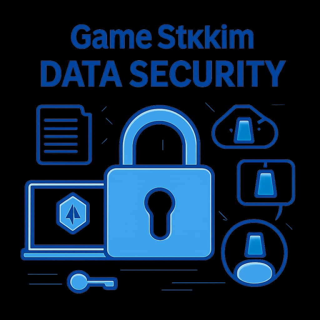 An educational diagram illustrating key aspects of Game Sikkim Data Security.