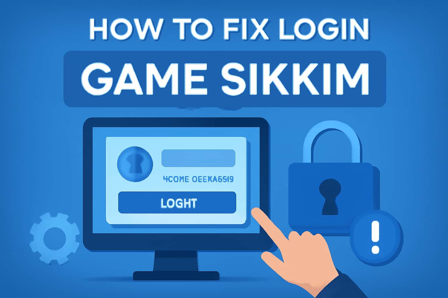 An informational graphic depicting the process of fixing login issues in Game Sikkim with a focus on user support.