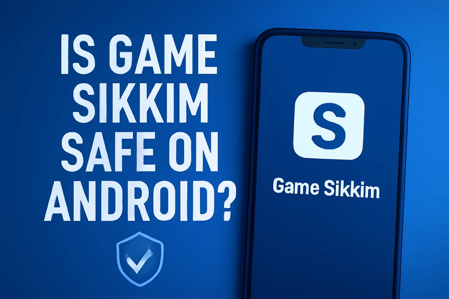 A high-tech scene illustrating the safety features of Game Sikkim on Android.