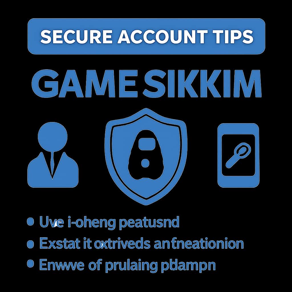 An educational diagram detailing the tips for securing a Game Sikkim account.